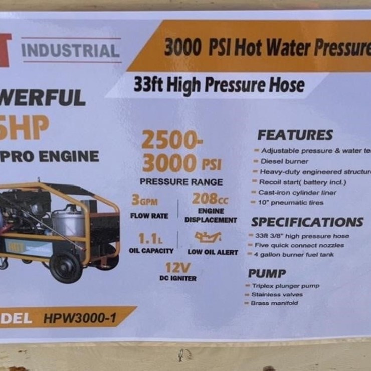 AGT 3000 PSI Hot Water Pressure Washer
