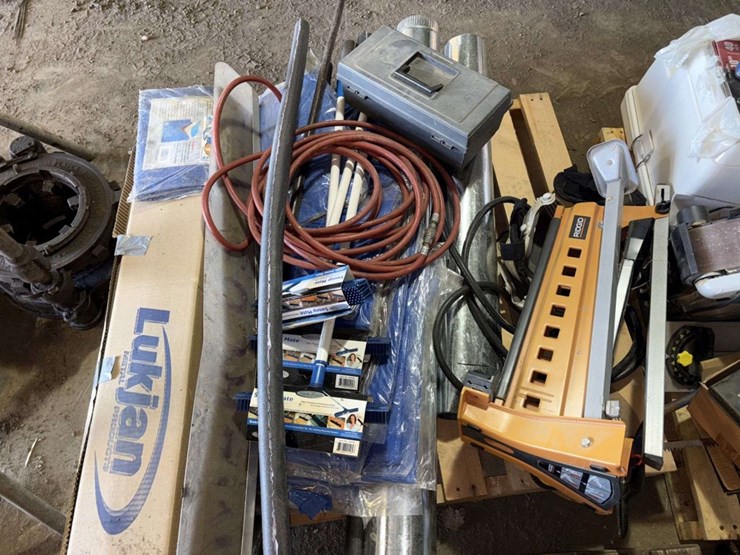 pallet-of:-stove-piping,-ridgid-table,-brushes,-foam-pipe-insulation ,-buying-all-for-one-money-image-1