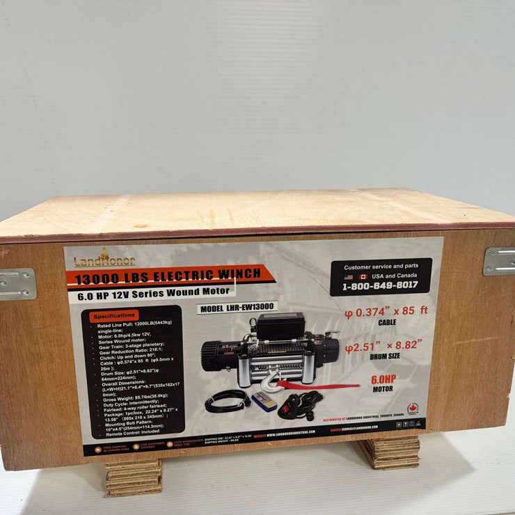 LandHonor 13000 LBS Electric Winch 6.0 HP 12V Series Wound Motor Model LHR-EW13000