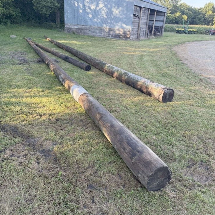(3) High Line Poles, 1 – 45’, 1 – 40’ and 1 – 30’, Buying All for One Money