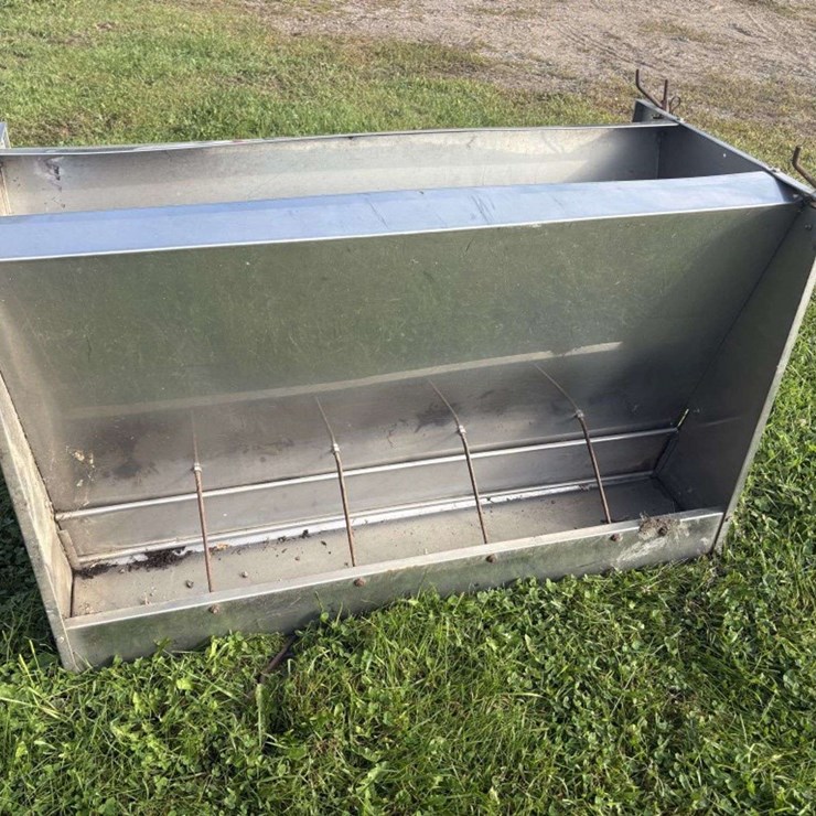 Stainless Steel Pig Feeder, Double Sided, 50”