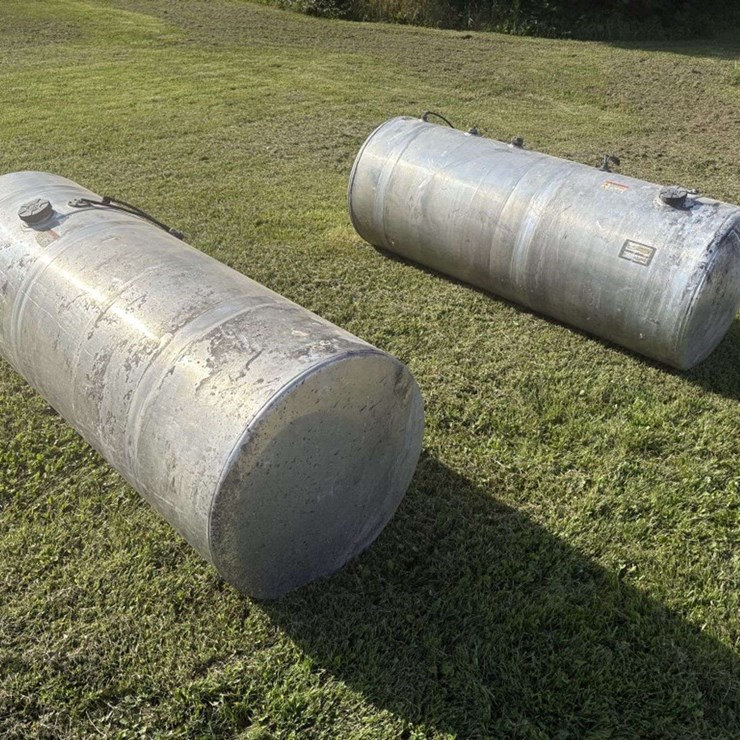 (2) Aluminum Fuel Tanks, 26” Dia, 70” Long, off of Volvo Truck, Buying All for One Money