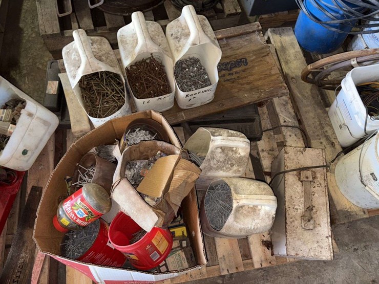 pallet-of:-assorted-nails,-roller-creepers,-buying-all-for-one-money-image-1