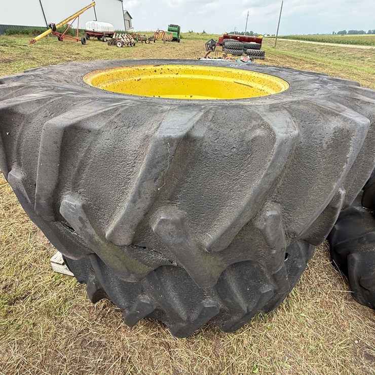 (2) 20.8-34 Firestone Tires and Rims, Tires are not in very good condition