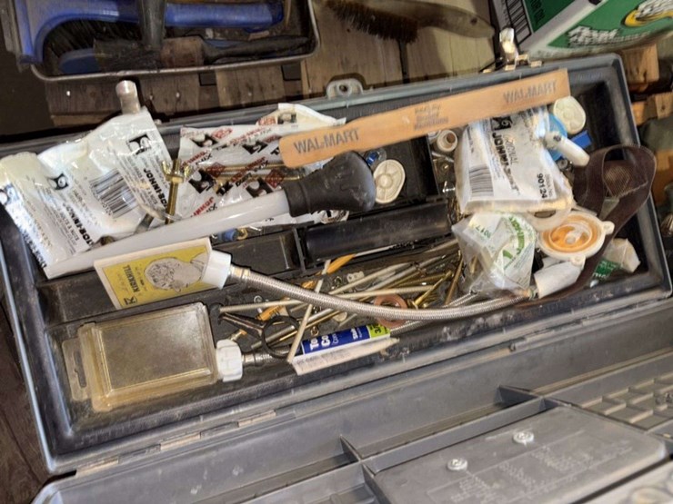 pallet-of:-portable-toilet,-(unused),-miter-saw,-caulk,-belt-sander,-and-more,-buying-all-for-one-mo-image-4
