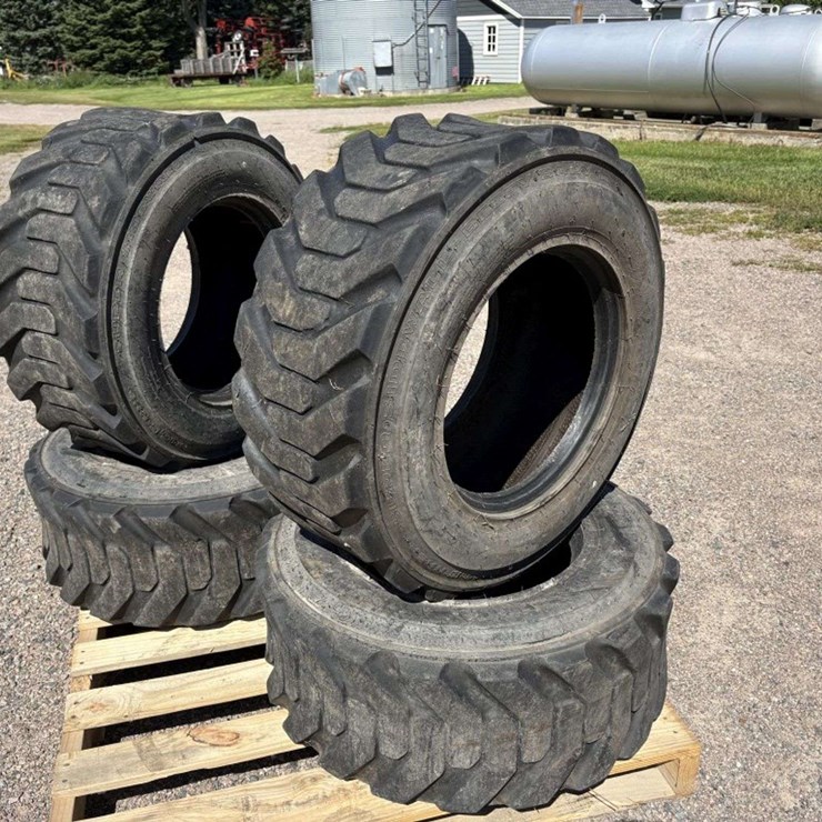 (4) Galaxy Super Sidewall 12x16.5 Beefy Baby Skidloader Tires, 10 Ply, used