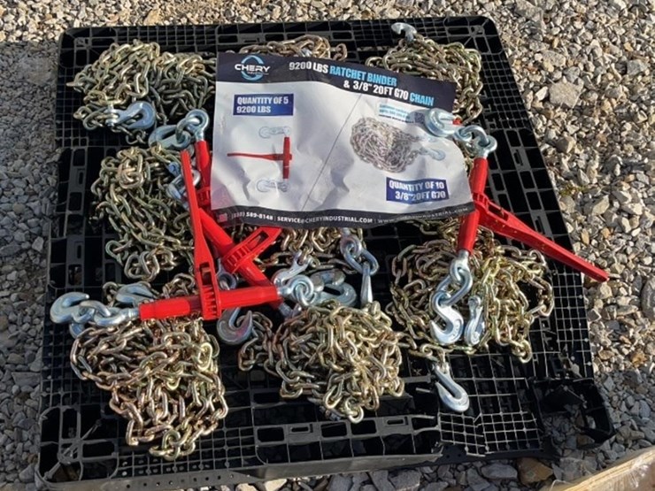 10-3/8x20ft-g70-chains-&-5-9200lb-3/8-1/2-binders-image-1