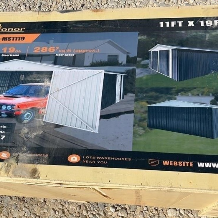 Landhonor 11ftx19ft Metal Garage w/Double Doors
