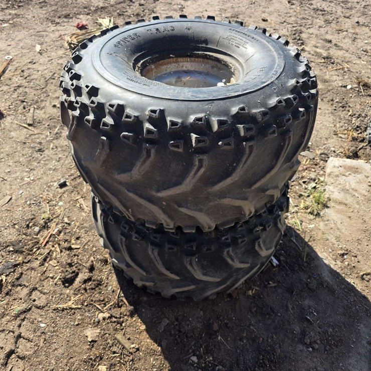 (2) AT25x13.5-9 ITP Tires on 4 Bolt Honda Rims, Buying All for One Money