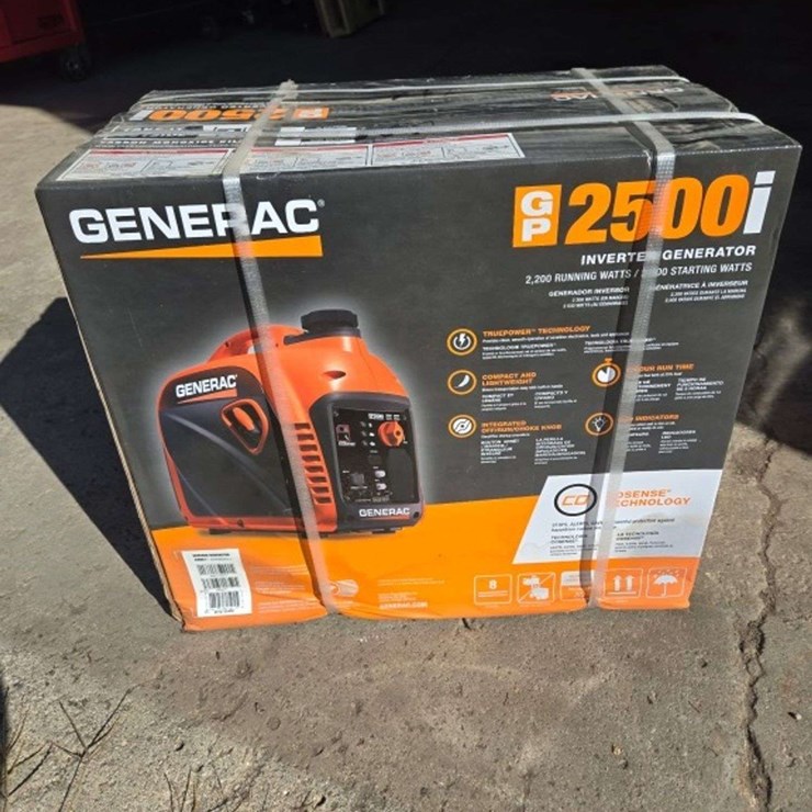 Generac GP2500i Portable Inverter Generator, 2200 Running Watts, 2500 Starting Watts, New In Box, un