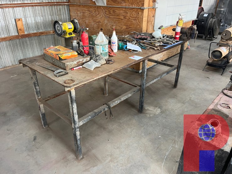 8’x4’-steel-top-shop-table-w/-contents-image-1