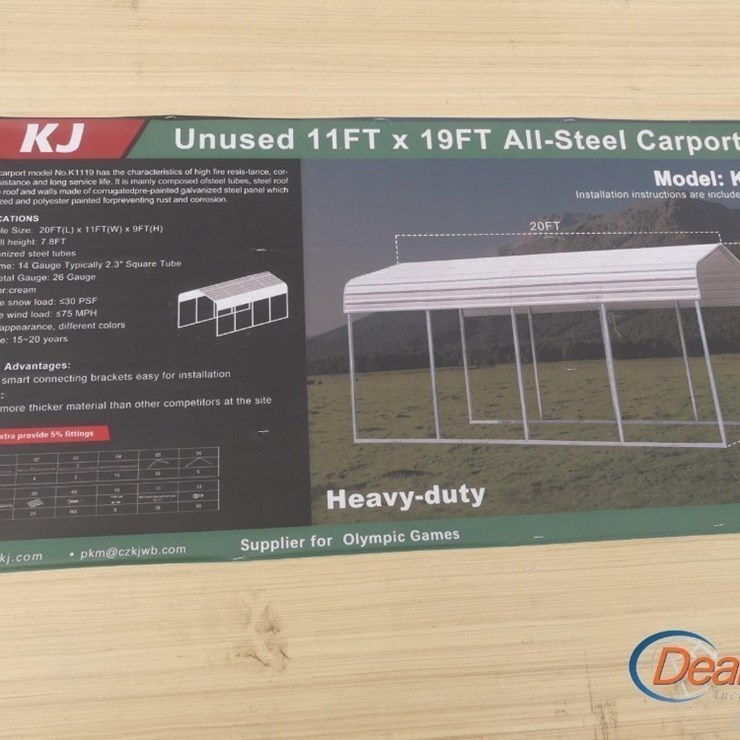 UNUSED 2025 11'X19' ALL-STEEL CARPORT