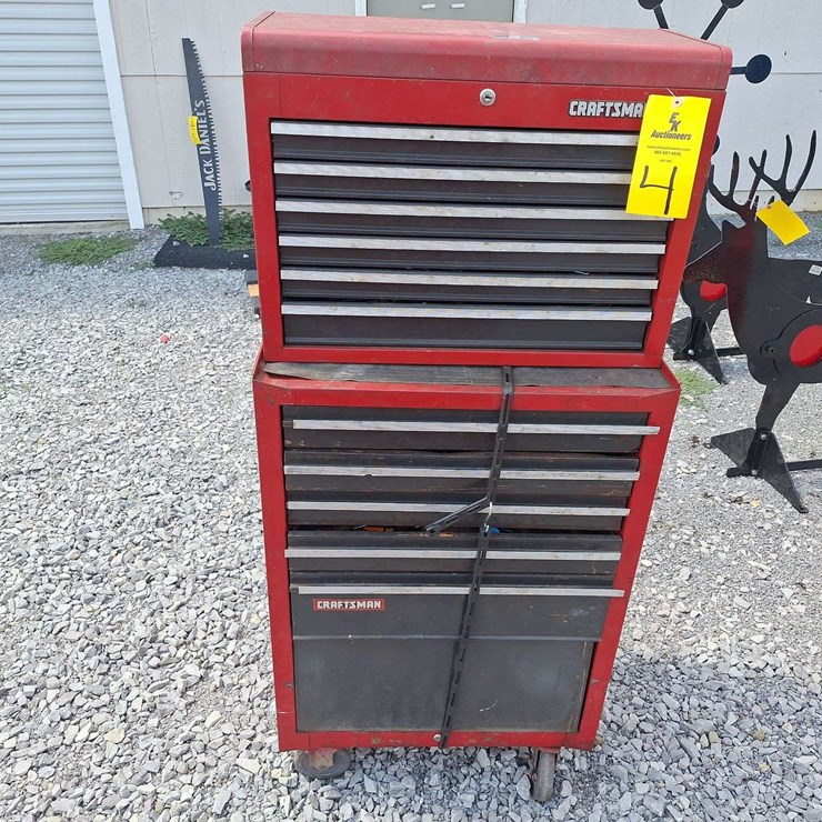 CRAFTSMAN DOUBLESTACK TOOLBOX WITH MISC TOOLS