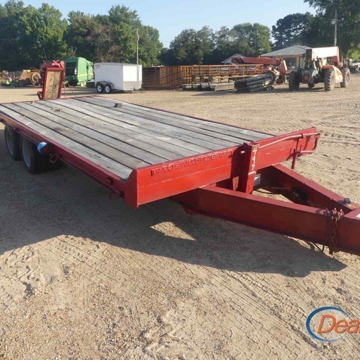 HARRIS WELDING 25' TAG TRAILER (NO TITLE - BILL OF SALE ONLY): PINTLE HITCH, T/A, DOVETAIL, RAMPS, ELEC. BRAKES, 12K AXLES