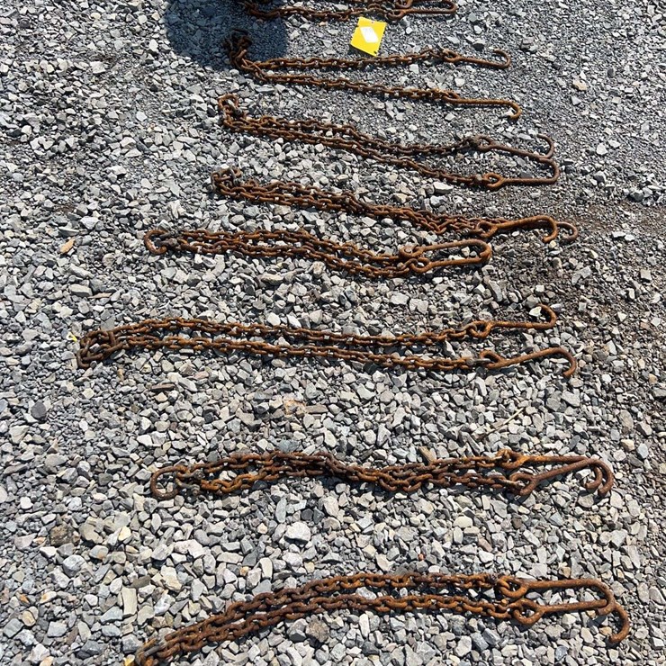 QTY (9) SETS 3' CHAIN SLINGS WITH HOOKS
