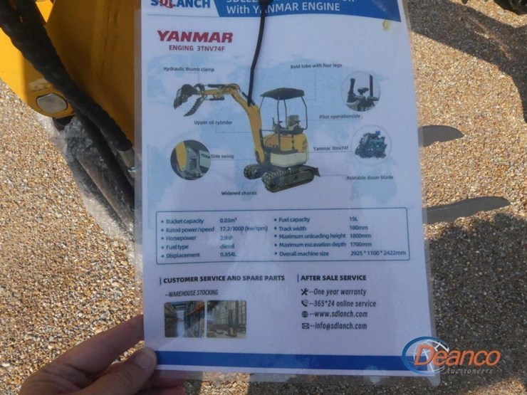 unused-2025-sdlanch-sdle20-mini-excavator,-s/n-00700a:-yanmar-23hp-diesel-eng.,-rubber-tracks-image-7
