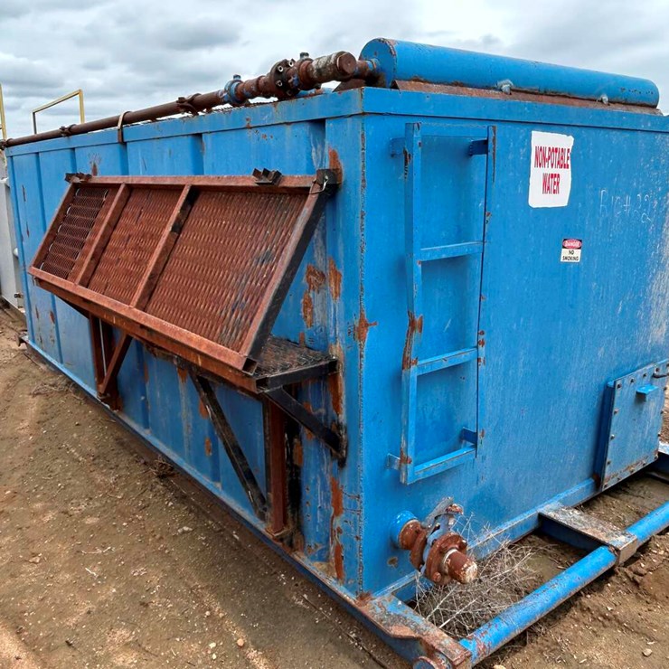 17’ X 8’ X 6’ MUD TANK W/ DEGASSER, SIDE CATWALK