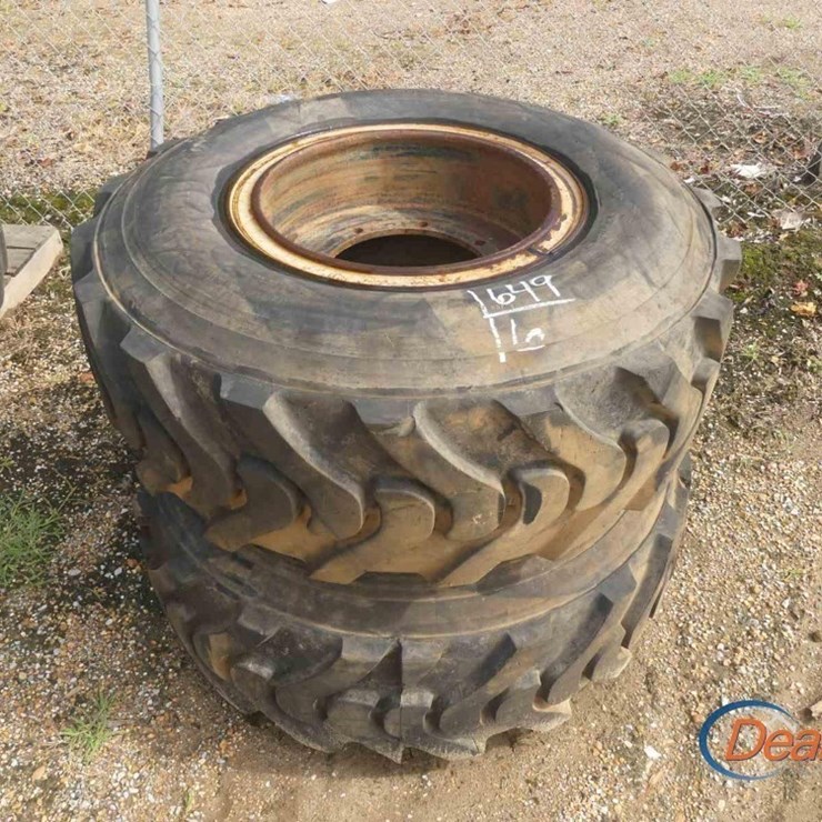 (2) GOODYEAR H44.5X16.5-20 TRACTOR WHEELS & TIRES