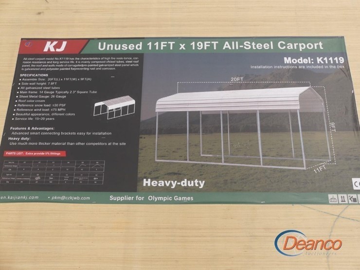 unused-2025-11'x19'-all-steel-carport-image-1