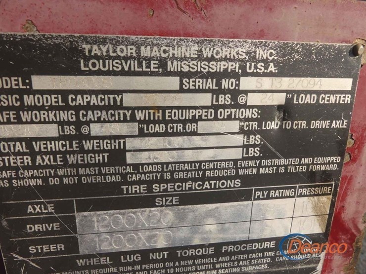 taylor-thd300s-forklift,-s/n-st327094:-canopy,-cummins-eng.,-15'-2-stage-mast,-8'-forks,-side-shift,-dual-front-tires,-rear-steer-image-9