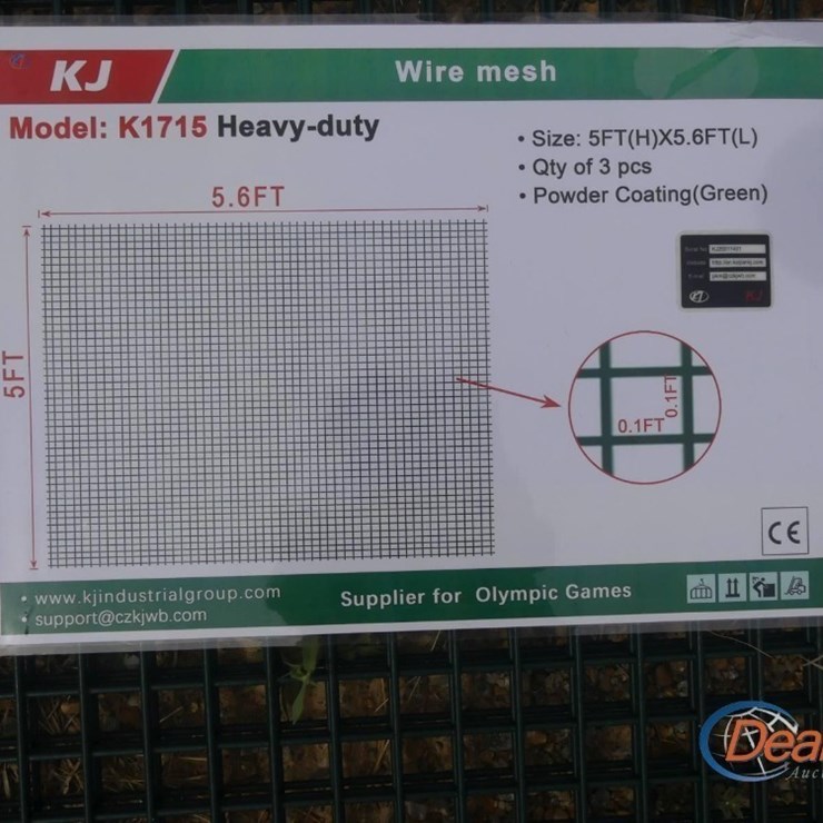 (3) PIECES OF UNUSED 2025 5'X5.6' WIRE MESH: POWDER-COATED