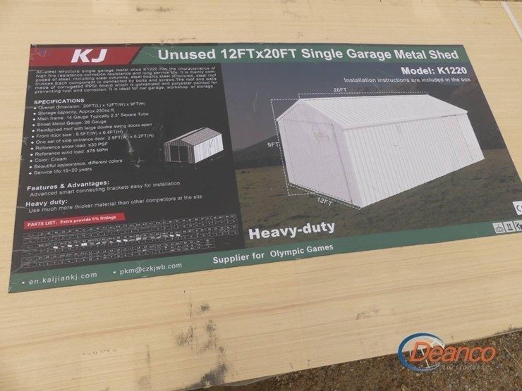 unused-2025-12'x20'-single-garage-metal-shed-image-1