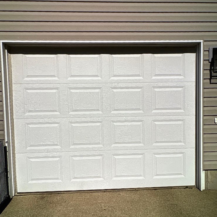 3-White Steel Insulated Garage Doors