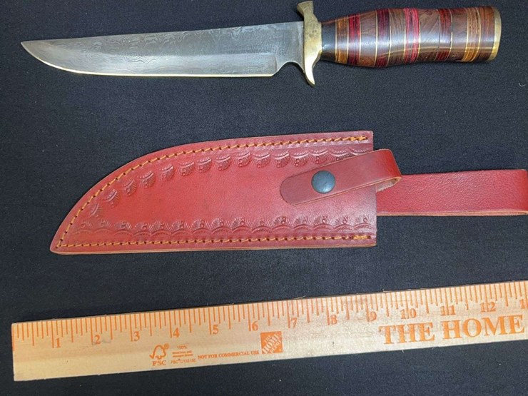 custom-stainless-steel-fixed-blade-dagger-w/-brown-handle-image-1