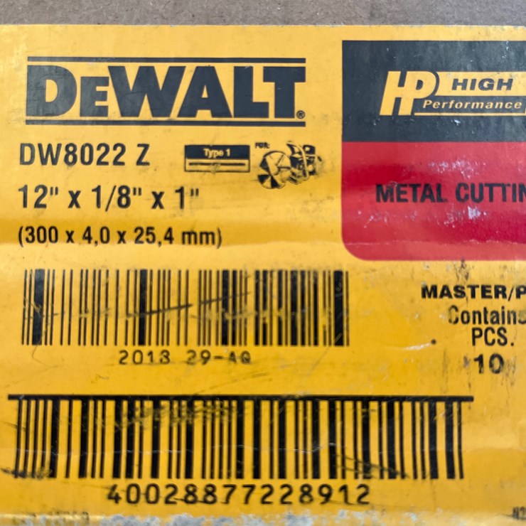 #21 • LOT OF DEWALT 12IN CUTTING WHEELS