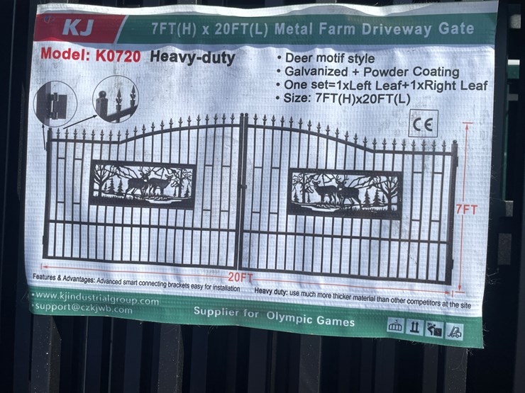 #4017-•-20'-bi-parting-metal-farm-driveway-gate-image-1