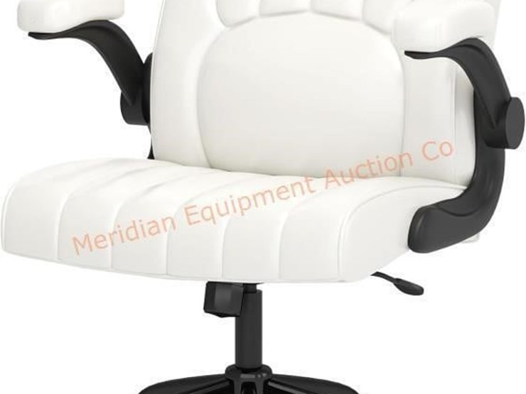comfortable-leather-office-chair,-white-desk-chair-image-1
