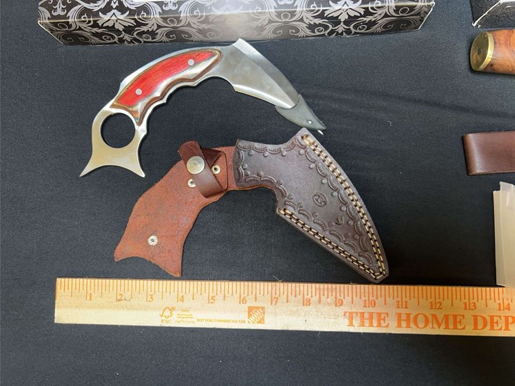 custom-stainless-steel-fixed-blade-knife-w/-brown-handle-image-3