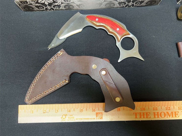 custom-stainless-steel-fixed-blade-knife-w/-brown-handle-image-4