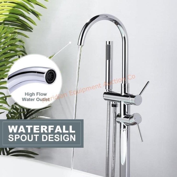 Freestanding Tub Filler Faucet Floor Mount Chrome