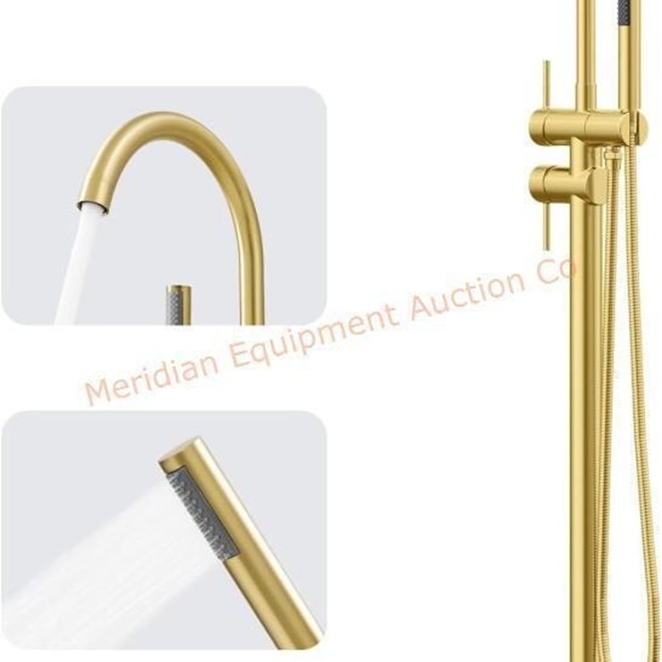 Gold Floor Bathtub Faucet Freestanding Tub Filler