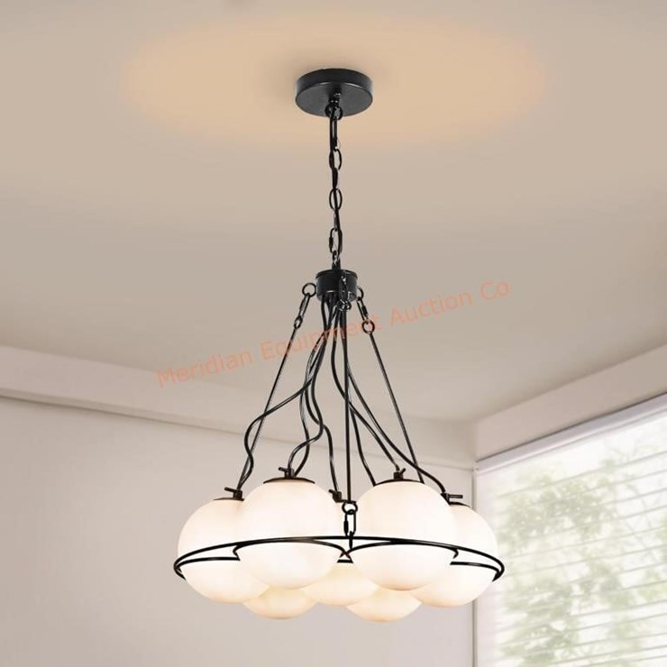 Milk Glass Chandeliers Dining Room 7-Light Globe
