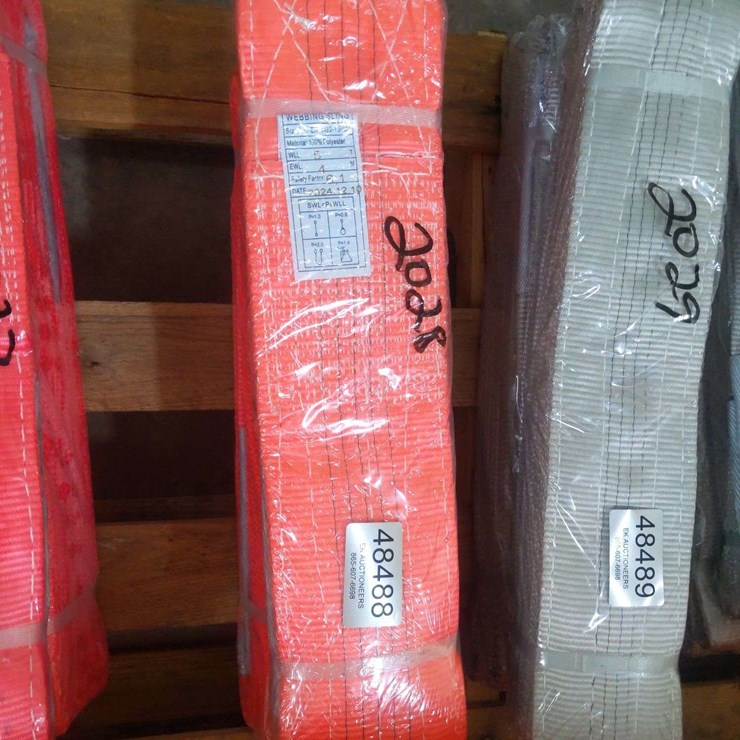 QTY (2) UNUSED 5" WEBBING SLINGS