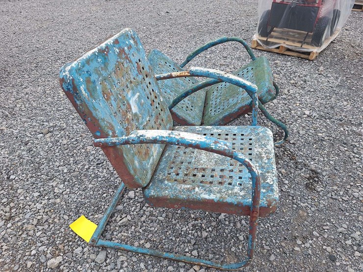 qty-(2)-metal-rocking-lawn-chairs-&-metal-glider-lawn-couch-image-12