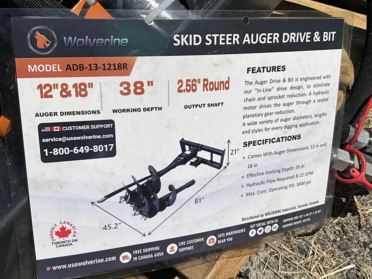wolverine-adb-13-1218r-skid-steer-auger-drive-and-bits-image-1