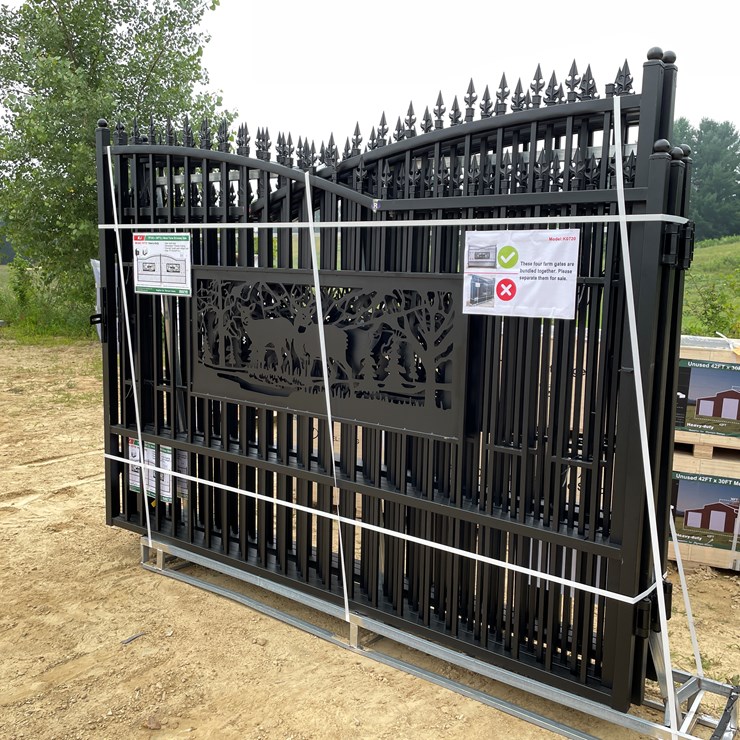 #2460 • New KJ 7' x 20' Metal Farm Driveway Gate