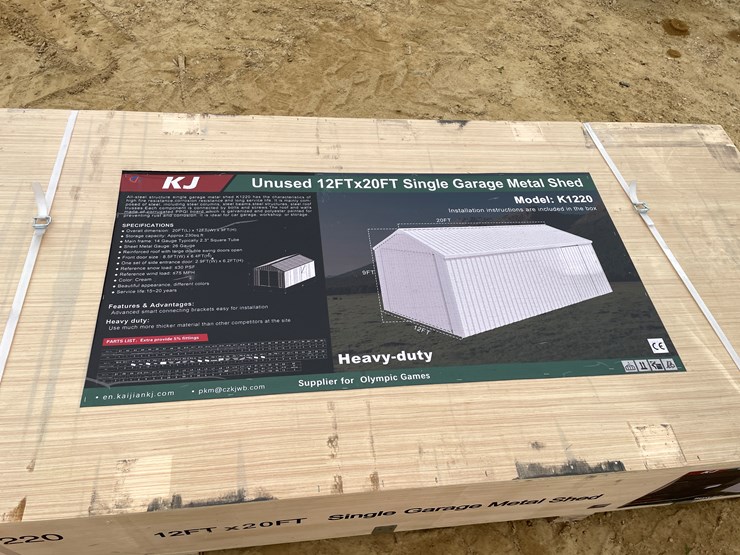 #2434-•-kj-new-12'-x-20'-single-garage-metal-shed-image-7