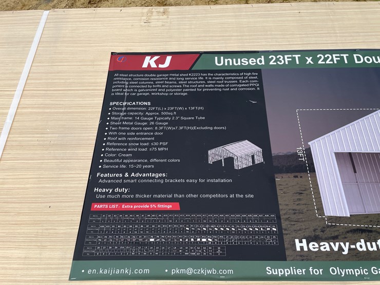 #2442-•-kj-new-23'-x-22'-double-garage-metal-shed-image-7