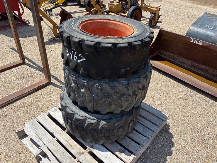 #3467-•-lot-of-3-skid-steer-tires-and-wheels-image-2