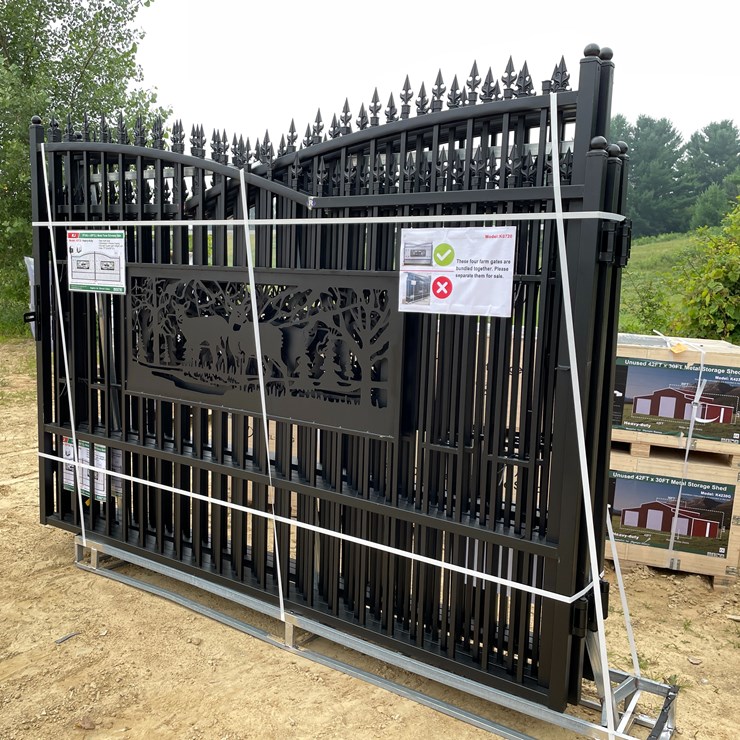 #2459 • New KJ 7' x 20' Metal Farm Driveway Gate