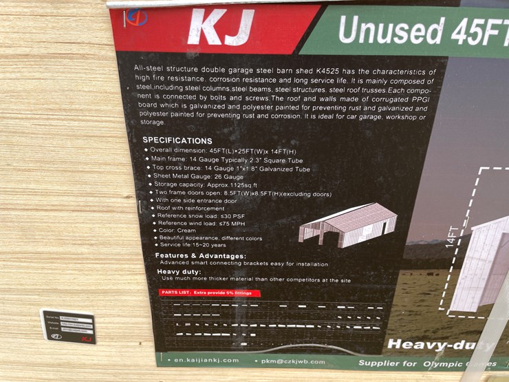 #2438-•-kj-new-45'-x-25'-double-garage-steel-barn-shed-image-7