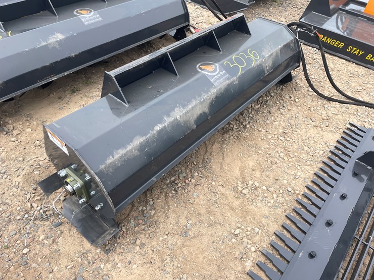 #3036-•-unused-2025-wolverine-skid-steer-hydraulic-rotary-tiller-attachment-image-1