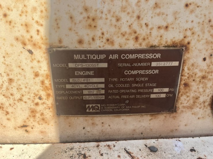 #2678-•-multiquip-dps-130sst-towable-air-compressor-image-23