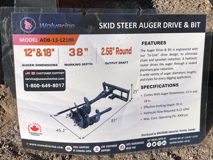 #2045-•-skid-steer-auger-drive-and-bit-image-1