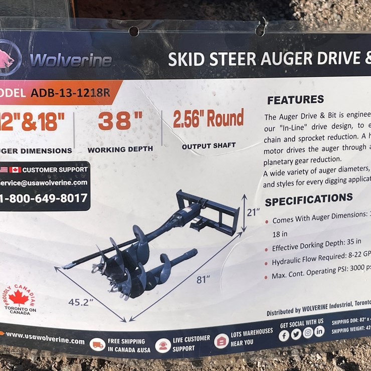 #2045 • Skid Steer Auger Drive and Bit