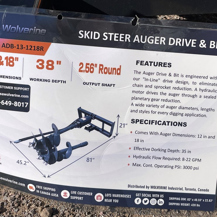 #2050 • Skid Steer Auger Drive and Bit